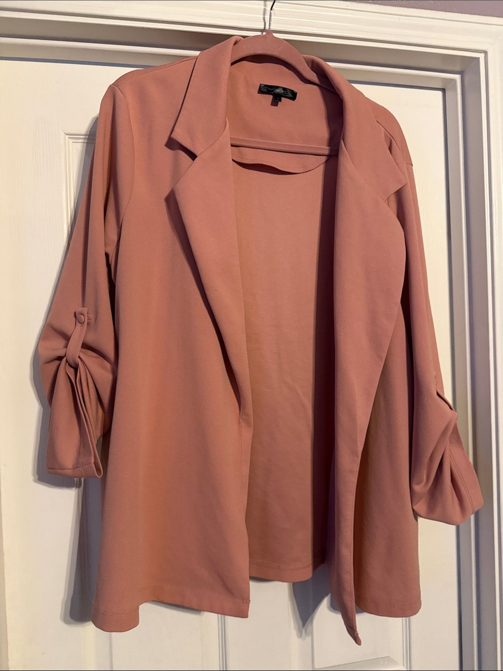 Women's Open-Front Blazer Jacket - Dusty Rose